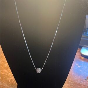 Elegant Silver Necklace with Crystal Pendant